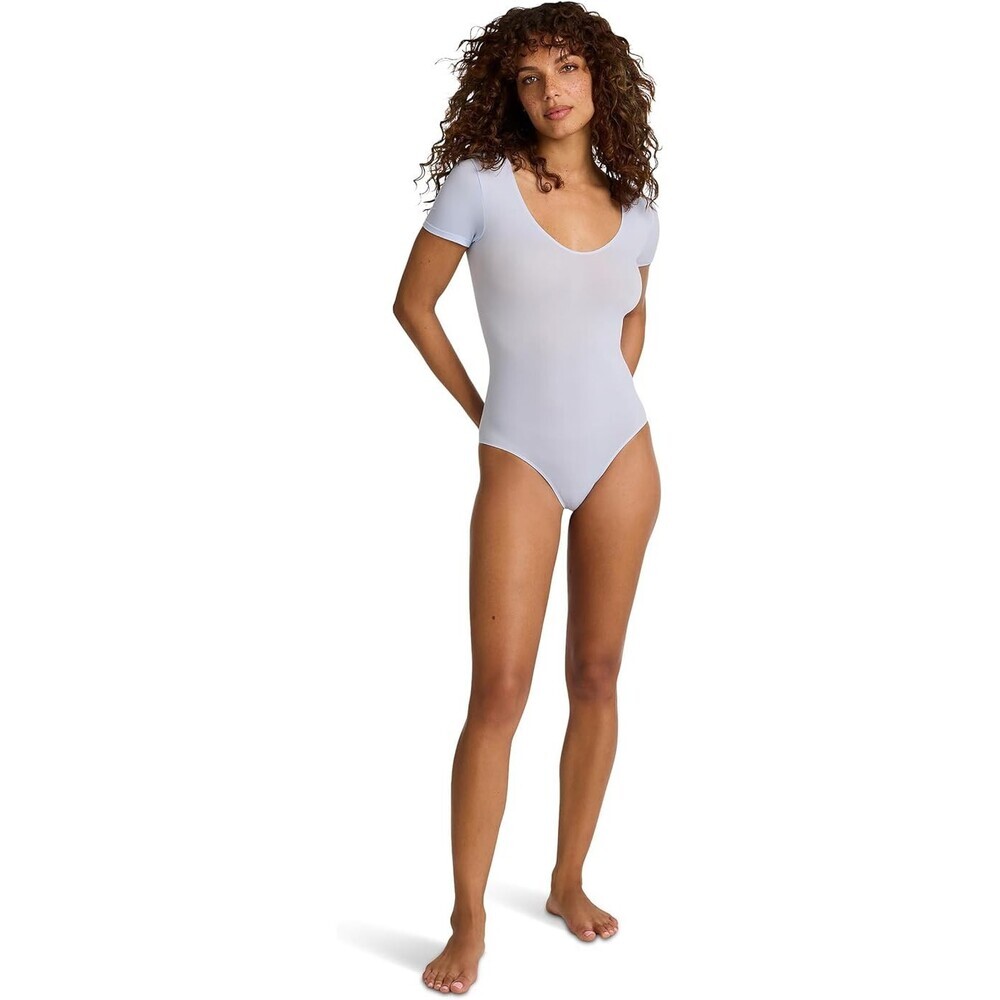 Commando Ballet Bodysuit Women's One Size Periwinkle Cap Sleeve Shapewear GBO991
